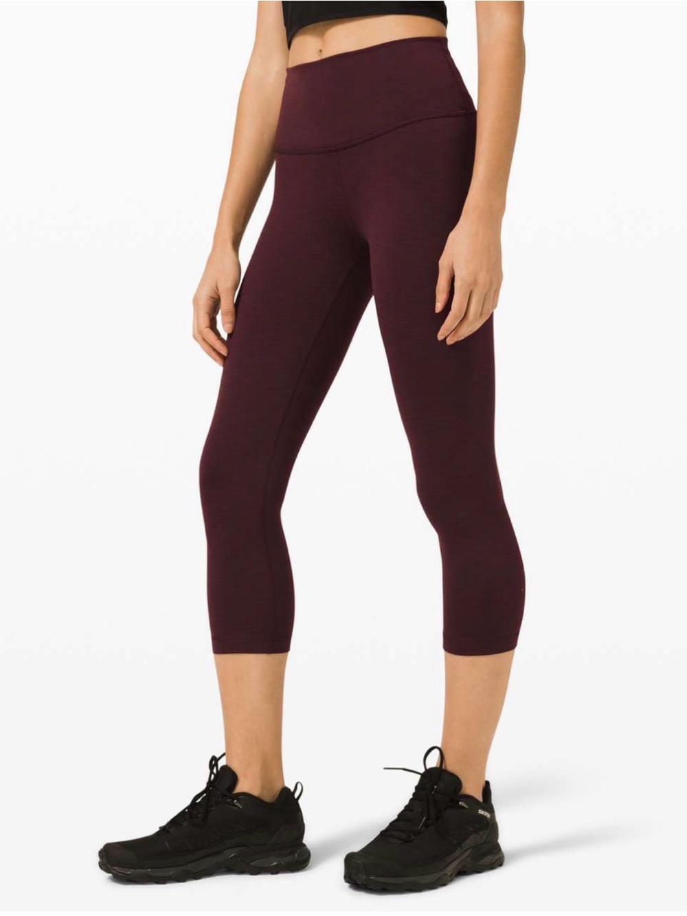 NWT Lululemon Wunder Train HR Crop 21" - Heathered Cassis - Size 6